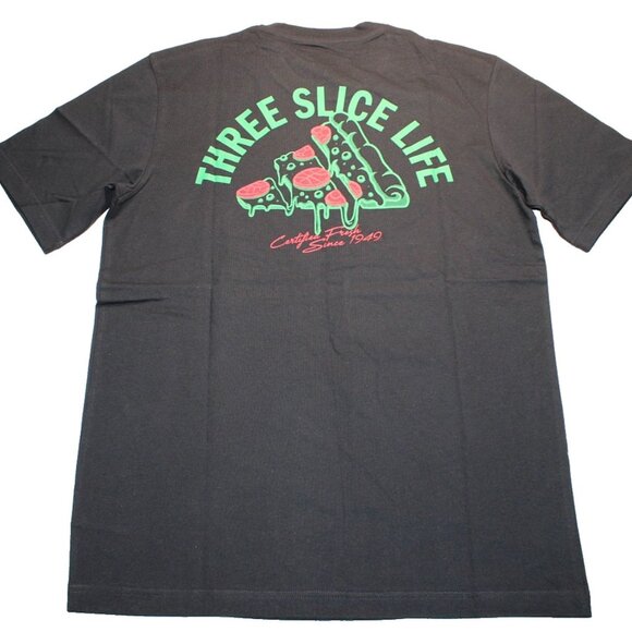 Adidas Mens Medium Lounge Pizza Graphic T-Shirt π Black 100% Cotton Casual Tee - Picture 7 of 9